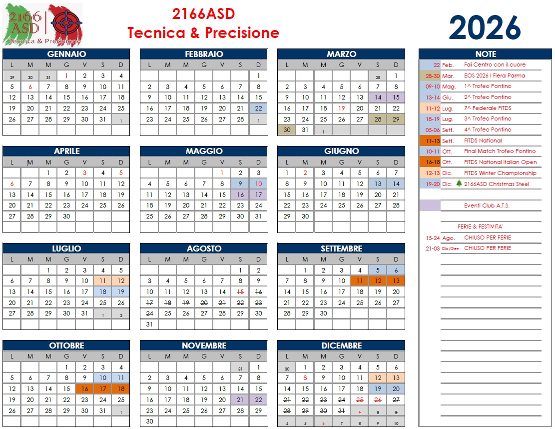 2166ASD calendario sportivo
